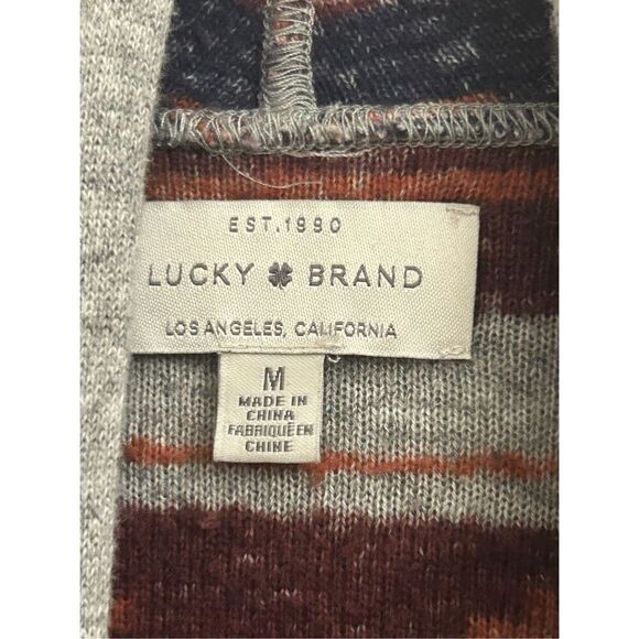 Lucky Brand Aztec South Western mixed yarn cardigan M - Picture 5 of 8